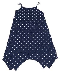 Tmavomodré bavlněné šaty se srdíčky H&M