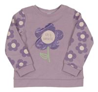 Lila mikina s kvietkami Dopodopo
