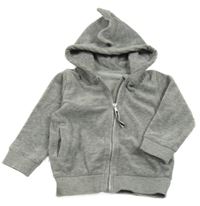 Sivá zamatová prepínaci mikina s kapucňou M&S