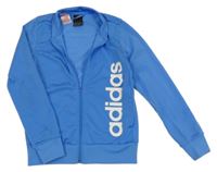 Svetlomodrá športová funkčná prepínaci mikina s logom Adidas