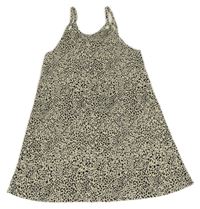 Béžovo-čierne bodkovaná é šaty H&M