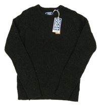 Nové - Tmavozelený rebrovaný sveter Jack & Jones