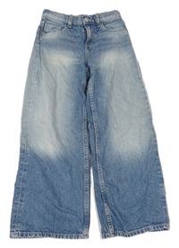 Modré loose fit wide leg rifle H&M