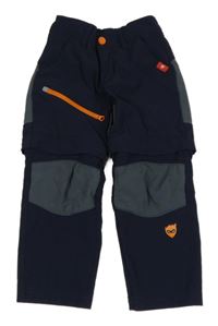 Tmavomodro-sivé šušťákové outdoorové nohavice Lupilu
