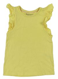 Žlté tričko s madeirovými volániky Nutmeg