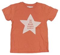 Oranžové tričko s hviezdičkou Zara