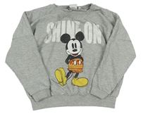 Sivá melírovaná oversize mikina s Mickeym Disney