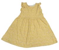Okrové kvietkovane bavlnené šaty H&M