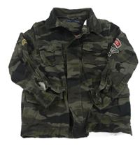 Šedo-khaki army riflová bunda s nášivkami Next