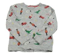 Sivá mikina s vánočním motívom H&M