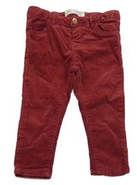 Červené manšestrové kalhoty Zara