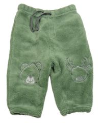 Zelené plyšové tepláky se zvířátky Ergee 