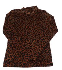 Hnedo-čierne vzorované zamatové tričko Kids