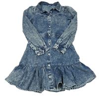 Modré riflové propínací šaty s kamínky River Island