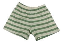 Zeleno-smetanové pruhované bavlněné kraťasy H&M