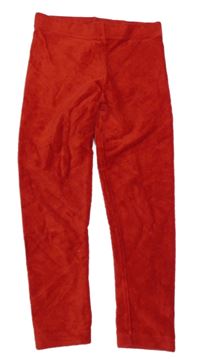 Červené zamatové rebrované legíny George