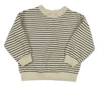 Smetanovo-čierna prúžkovaná mikina H&M