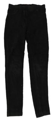 Čierne zamatové rebrované nohavice LC Waikiki