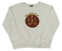 Biela mikina s obrázkem z flitrů - Harry Potter