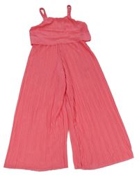 Ružový plisovaný culottes overal Clliper
