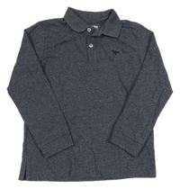 Tmavomodré melírované polo triko Next