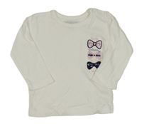 Biele tričko s mašličkami Staccato