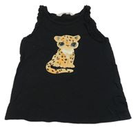 Čierny top s leopardom H&M