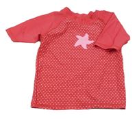 Korálové UV tričko s hvězdicí a bodkami Alive