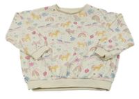 Smotanová oversize mikina s jednorožcami George