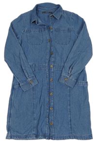 Modré rifľové prepínaci šaty George