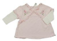 Světlerůžovo-bílá tunika s kytičkami Next