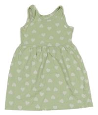Svetlozelené srdiečkované bavlnené šaty H&M
