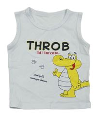 Bílé tílko s dinosaurem 