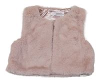 Svetloružová kožušinová podšitá vesta Primark