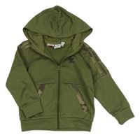 Khaki športová funkčná prepínaci mikina s kapucňou Adidas