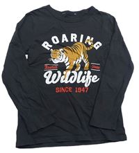 Tmavosivé tričko s tigrom