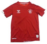 Červené funkčné športové tričko s logom hummel