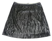Čierno-strieborná plisovaná sukňa NUTMEG