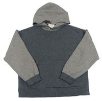 Tmavošedo-sivý crop sveter s vreckom a kapucňou ZARA