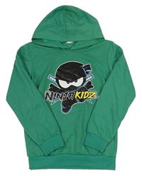 Zelená mikina s Lego NINJAGO a kapucňou