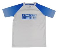 Bílo-modré sportovní tričko s nápisy M&Co