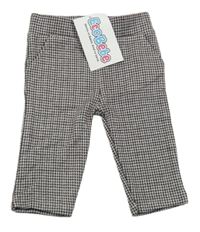 Nové - svetlošedá -čierno-tmavovínové vzorované úpletové nohavice RIVER ISLAND