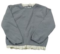 Sivý sveter s volániky s madeirou KIABI