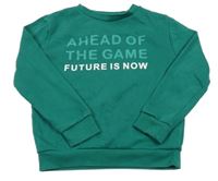 Tmavozelená mikina s nápismi JEFF&CO