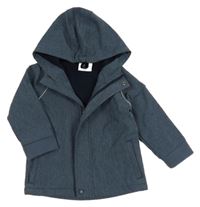 Tmavomodrá melírovaná sofhshellová bunda s kapucí Topomini