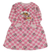 Ružovo-svetloružové kockované teplákové šaty s L.O.L. SURPRISE!