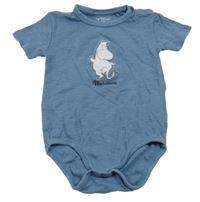 Modré melírované body s 3D Mumínkem RESERVED