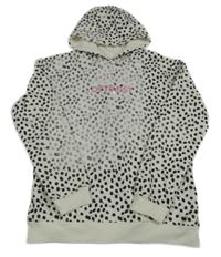 Bielo-čierna vzorovaná mikina s nápisom a kapucňou PRIMARK