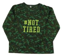 Army fleecová pyžamová mikina s nápisy 