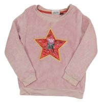 Svetloružová plyšová mikina s hviezdičkou s Peppa Pig